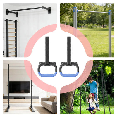 1 Pair Non-Slip Gymnastics Rings Multi-Function Durable Pull-Up Gym Rings Pull-Up Hammock Adjustable Hanging Straps Indoor Use