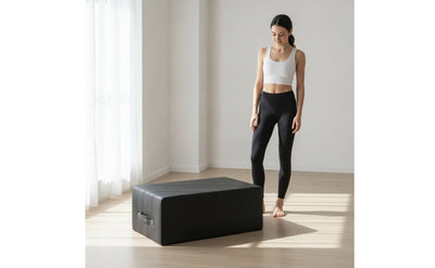 Upholstered Fitness Box Long-Lasting Padded Exercise Box Equipment Stable Low-Height for Pilates, Home Gym