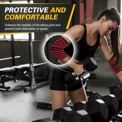 Sports Elbow Guard Winding Pressure Elbow Pad Bench Press Weightlifting Protective Gear Gym Equipment Booster Stripe