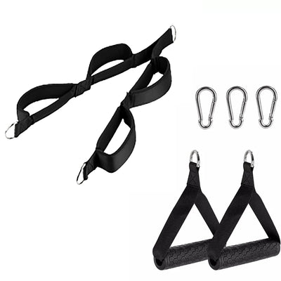 Tricep Pull Down Rope Cable Attachment With 2 Pcs Adjustable Handle Grips Gym Home Fitness Resistance Bands Workout Equipment