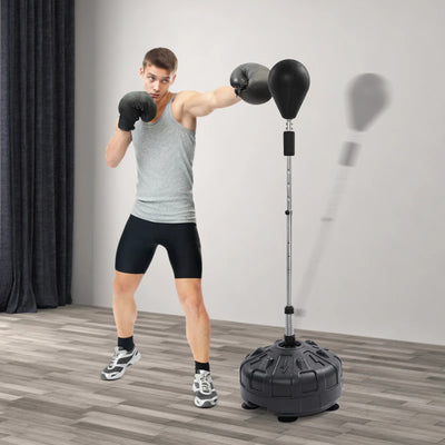 Professional Free Standing Punching Bag with 90° Rebound Spring Stainless Steel Base 6 Suction Cups Anti-Slip 160cm Adjustable