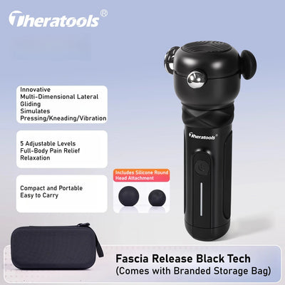 THERATOOLS 3D Fascia Massage Gun - Deep Tissue Muscle Massager for Neck Back Pain Relief, Fitness Recovery