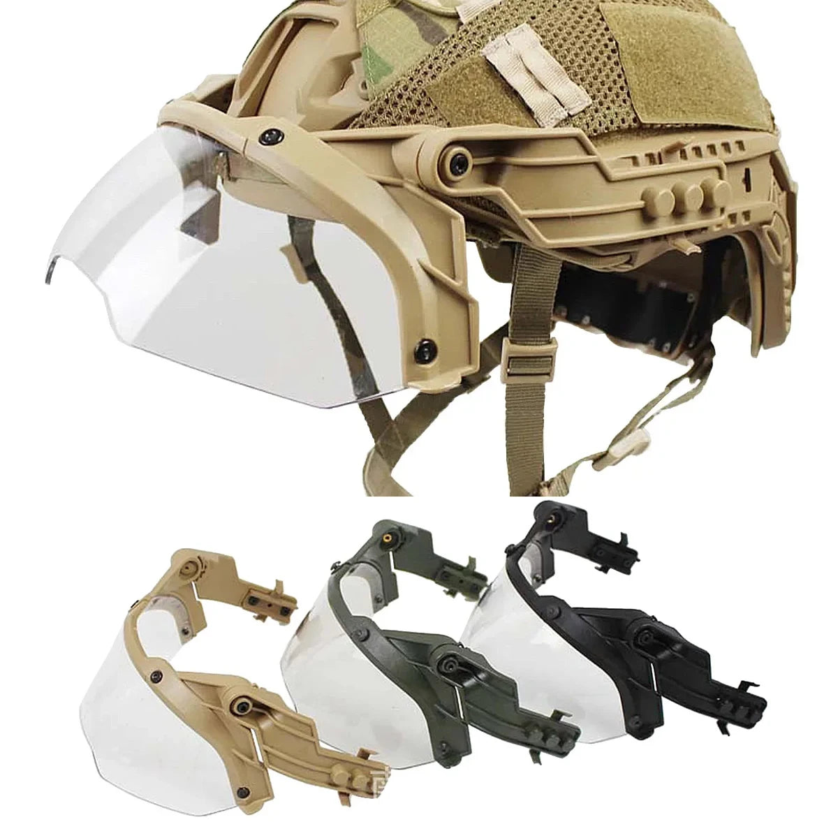 Tactical Helmet Flip Goggles Adjustable  Airsoft Paintball FAST Helmet Windproof Anti Fog CS Wargame Protection Goggles