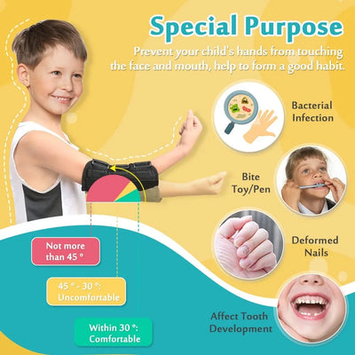 Elbow Brace Splint Child Kids Arm Immobilizer Cubital Tunnel Syndrome Ulnar Nerve Entrapment Arm Restraint Brace (2 PCS)