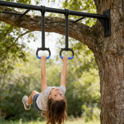 1 Pair Non-Slip Gymnastics Rings Multi-Function Durable Pull-Up Gym Rings Pull-Up Hammock Adjustable Hanging Straps Indoor Use