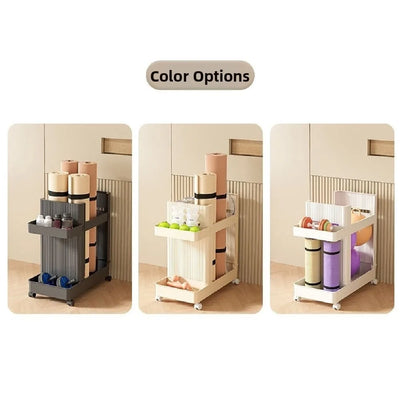Multi-functional Gym Equipment Organizer Trolley Save Space Large Capacity Sports Equipment Storage Rack Portable Cart Stable