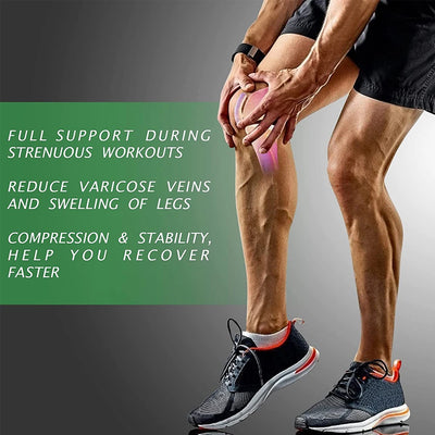 BraceTop Long Leg Compression Sleeves,Full Leg Sleeve Long Knee Brace Knee Support Protect Basketball,Football, Knee Pain Relief