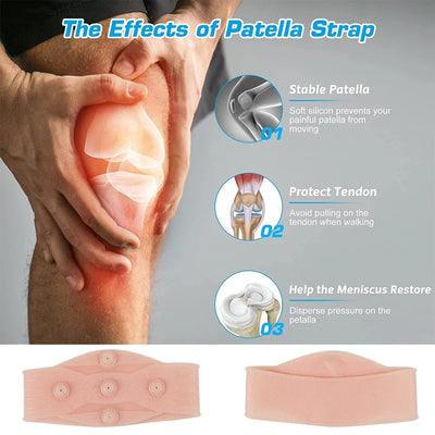 1Pcs Magnet Therapy Knee Patella Stabilizer Knee Strap Brace for Hiking, Soccer, Basketball, Running, Tennis, Volleyball, Squats