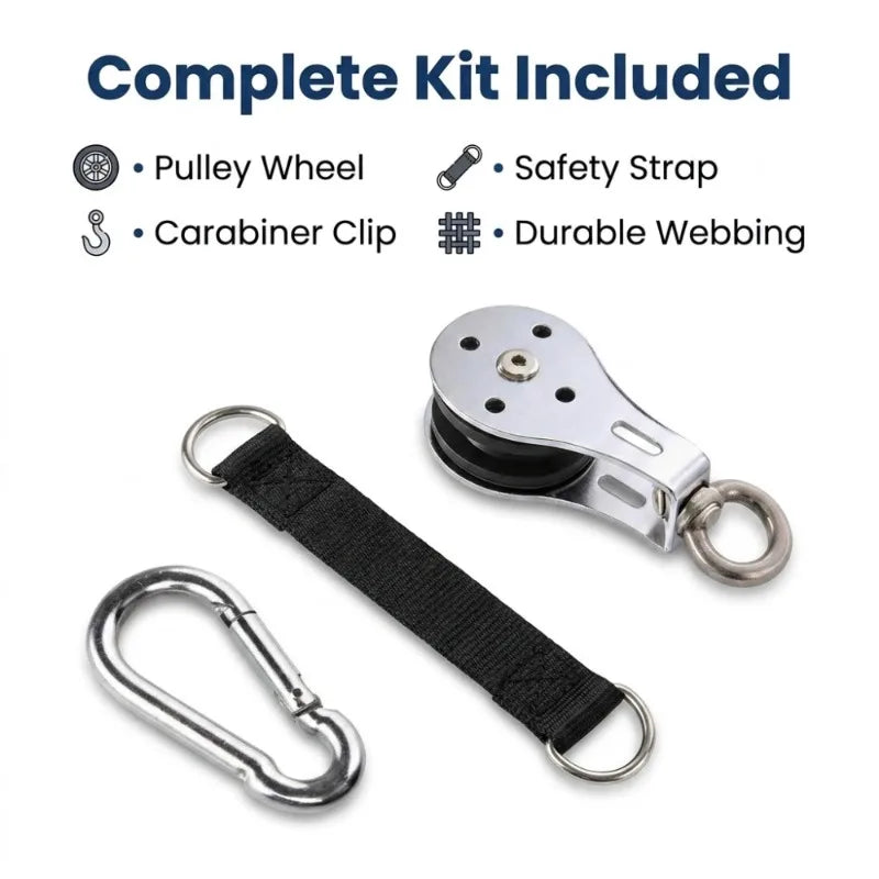 Carabiner Set for DIY Home Gym Cable Machine Fitness Equipment Accessories and Silent Bearing Pulley with Safety Strap