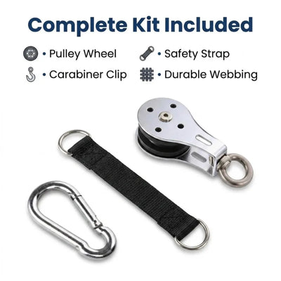 Carabiner Set for DIY Home Gym Cable Machine Fitness Equipment Accessories and Silent Bearing Pulley with Safety Strap