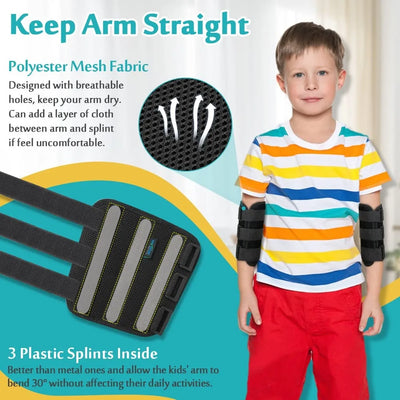 Elbow Brace Splint Child Kids Arm Immobilizer Cubital Tunnel Syndrome Ulnar Nerve Entrapment Arm Restraint Brace (2 PCS)