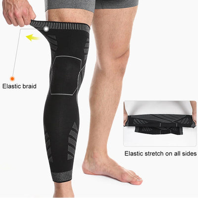 BraceTop Long Leg Compression Sleeves,Full Leg Sleeve Long Knee Brace Knee Support Protect Basketball,Football, Knee Pain Relief