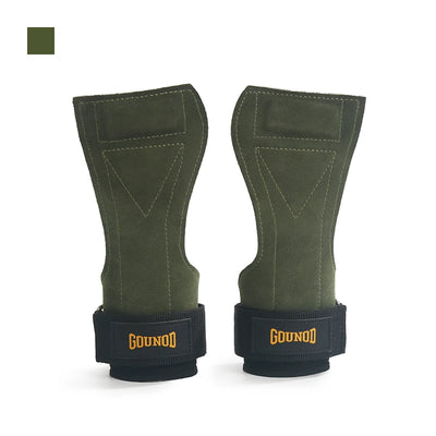 Gym Grips For Men Women Cowhide Palm Guards Weightlifting Fitness Workout Gloves Grips with Wrist Wraps Training Equipment