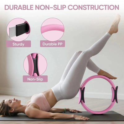 Pilates Ring Set 5 Pcs - Home Gym Equipment for Strength Training, Toning & Stretching Incl. Yoga Accessories