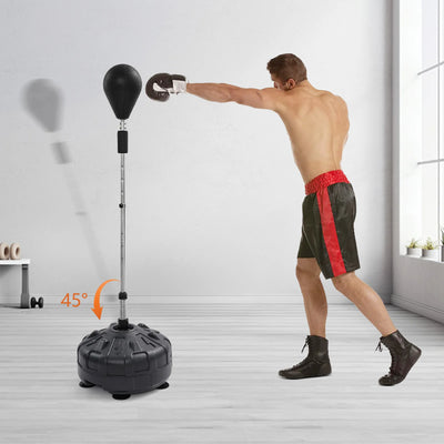 Professional Free Standing Punching Bag with 90° Rebound Spring Stainless Steel Base 6 Suction Cups Anti-Slip 160cm Adjustable