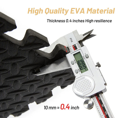 Gym Floor Mat for Home Workout Anti-Slip Rubber Exercise Mat with Interlocking Design, Durable Fitness Rug Weightlifting & Yoga