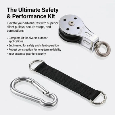 Carabiner Set for DIY Home Gym Cable Machine Fitness Equipment Accessories and Silent Bearing Pulley with Safety Strap