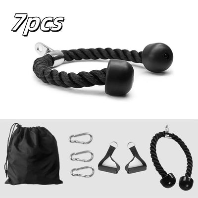 Home Gym Pull Bar Set with Ratchet Pulley And Tricep Rope High Pulley DIY Arm Strength Training Equipment for Fitness