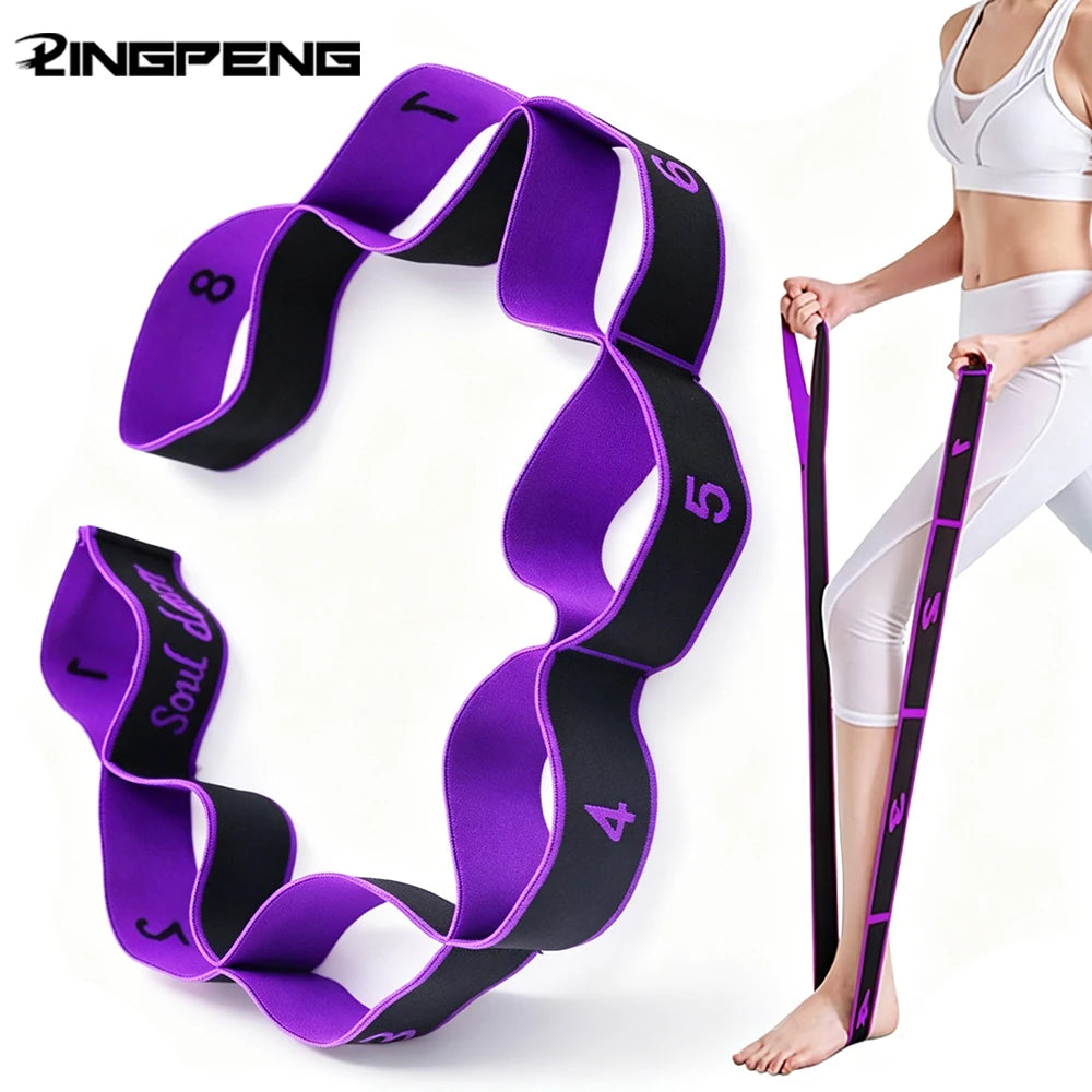 Resistance Band Yoga Auxiliary Stretching Belt Adult Latin Training Elastic Bands Beginner Pilates Dance Loop Fitness Tension