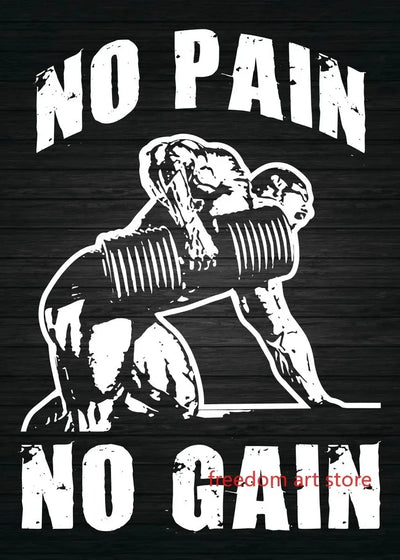 Gym Motivation Muscle Man Bodybuilding Fitness Strength Barbell Art Poster Canvas Painting Wall Print Picture for Home Gym Decor