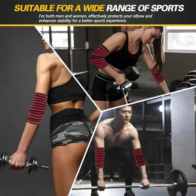 Sports Elbow Guard Winding Pressure Elbow Pad Bench Press Weightlifting Protective Gear Gym Equipment Booster Stripe