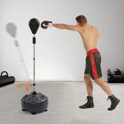 Professional Free Standing Punching Bag with 90° Rebound Spring Stainless Steel Base 6 Suction Cups Anti-Slip 160cm Adjustable