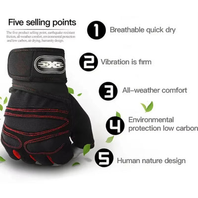 Gym Gloves for Men Women Fitness Weight Lifting Wristband Gloves Body Building Training Sports Exercise Cycling Glove Shock