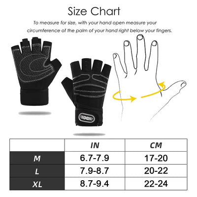 Gym Gloves for Men Women Fitness Weight Lifting Wristband Gloves Body Building Training Sports Exercise Cycling Glove Shock