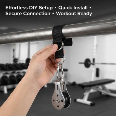 Carabiner Set for DIY Home Gym Cable Machine Fitness Equipment Accessories and Silent Bearing Pulley with Safety Strap