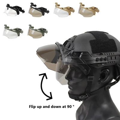Tactical Helmet Flip Goggles Adjustable  Airsoft Paintball FAST Helmet Windproof Anti Fog CS Wargame Protection Goggles