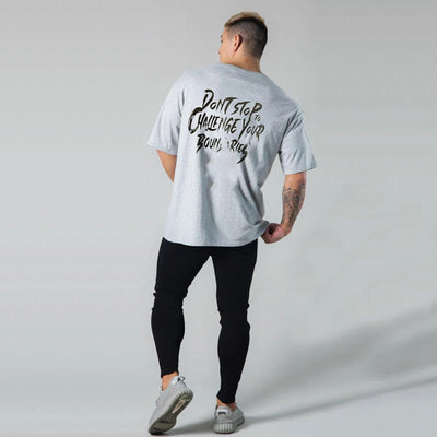 Gym Fitness Shirt Men Running Sport Loose T-shirt Short Sleeve Cotton Tee Tops Summer Male Bodybuilding Training Workout Apparel
