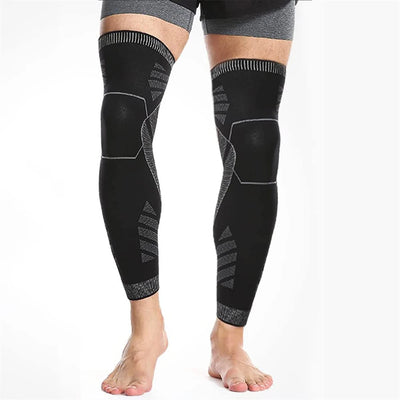BraceTop Long Leg Compression Sleeves,Full Leg Sleeve Long Knee Brace Knee Support Protect Basketball,Football, Knee Pain Relief
